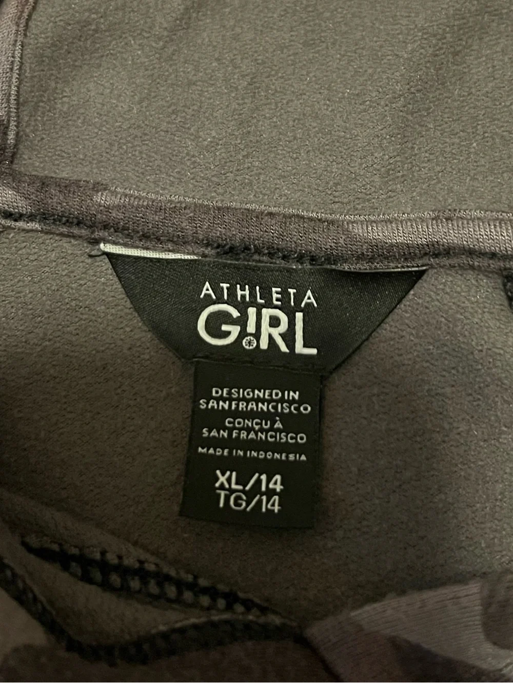 Athleta Girl In Your Element Black & Gray Camo Hoodie